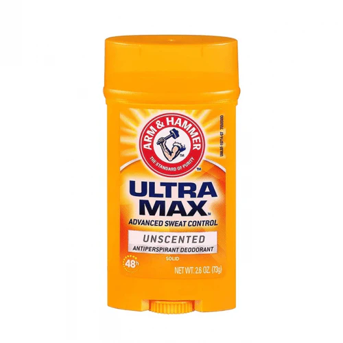Arm & Hammer Ultra Max Solid Antiperspirant Deodorant, Unscented (Long Lasting) 73G